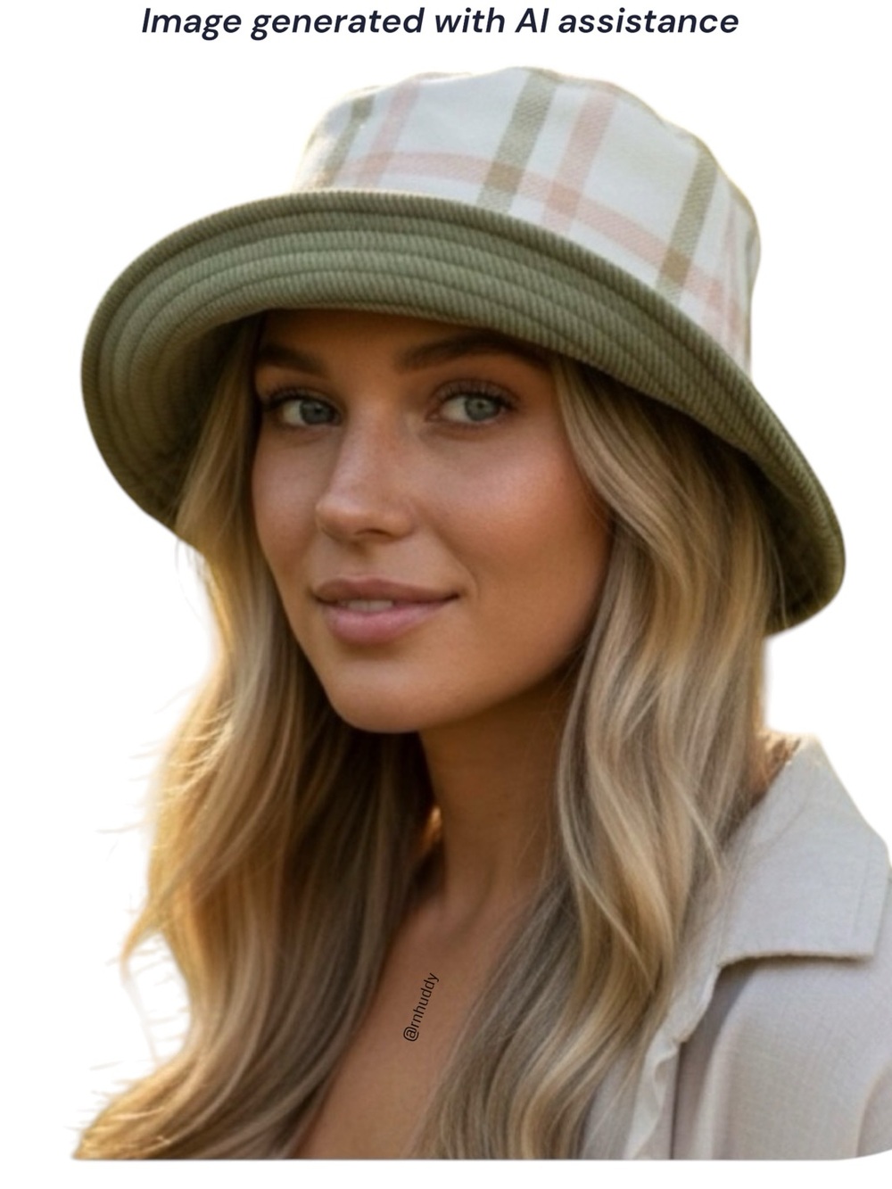 NWT Jenni Reversible plaid Corduroy Bucket Hat